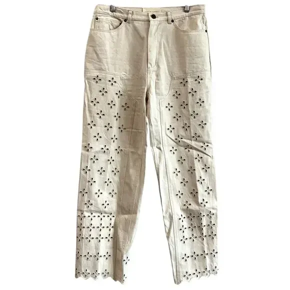 Loeffler Randall Demi Embroidered Pant Natural - Picture 4 of 9